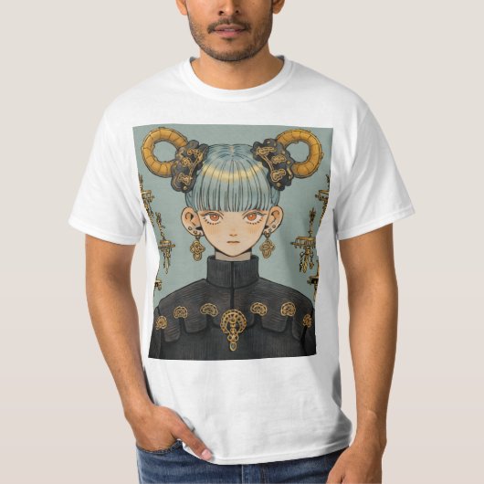 ステームパ華美ンクファンタジーアニメガール Tシャツ (正面)