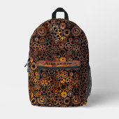 ステームプンすごいクカラフルラスティギア名前をカスタムする プリントバックパック (正面)