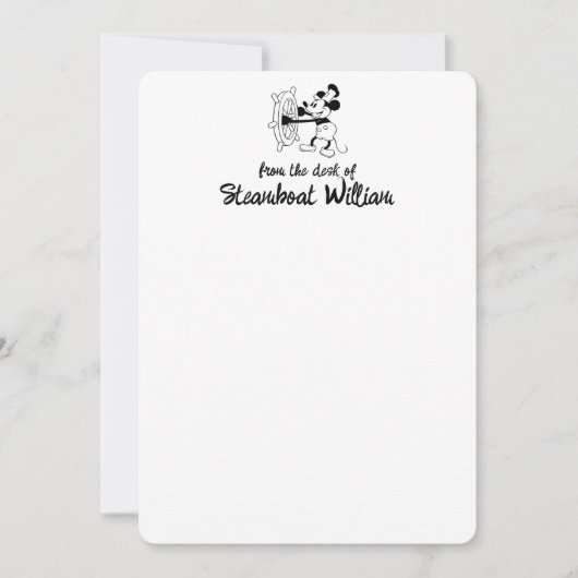 ステームボートウィリーパーソナライズされたノートカード サンキューカード (正面)