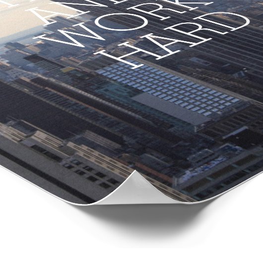 ステー意欲を起こワーク懸命感動的引用文NYC ポスター (角)