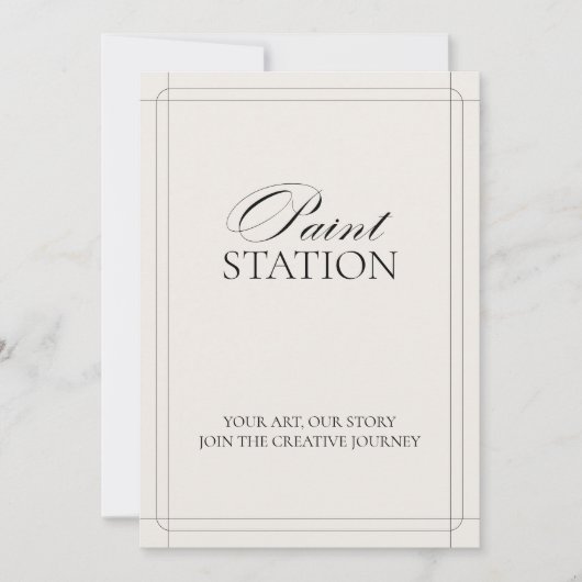 ステー絵を描ションヴィンテージクラシックライトグレーサイン 招待状 (正面)