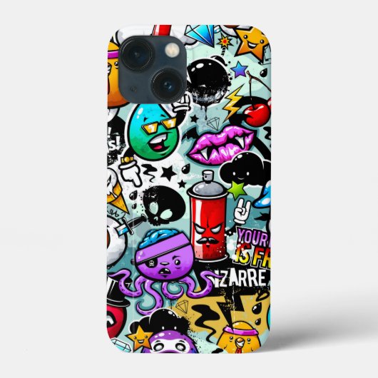 ステ熱狂するッカースカル、唇、スプレーグラフィティ Case-Mate iPhoneケース (裏面)