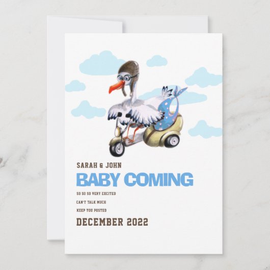 ストおもしろいークガールシンプルカモダンウト妊娠Anno 案内状 (正面)