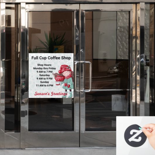ストアアワーズクリスマスホリデーモチーフカスタム文字 ウィンドウサイン (オフィスドア)