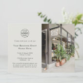 ストアイベント |グレーモダンフォトビジネスの立ち上げ 招待状 (スタンド正面)