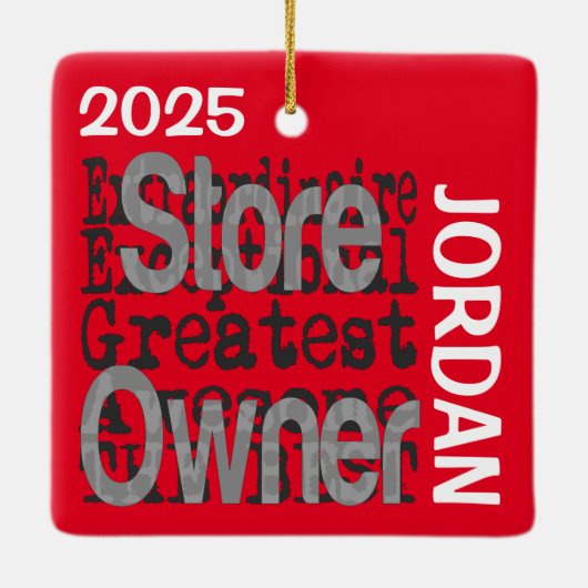 ストアオーナーのExtraordinaireカスタム セラミックオーナメント (裏面)