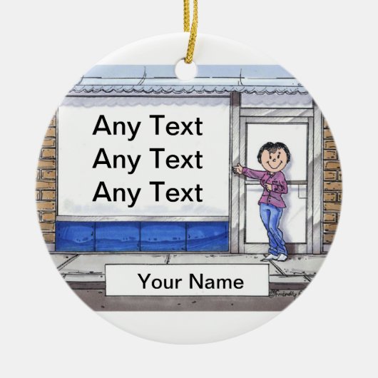 ストアフロント – 女性 セラミックオーナメント (正面)