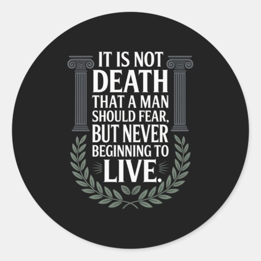 ストア哲学引用文やる気を起こさせるストアクール主義 ラウンドシール (正面)