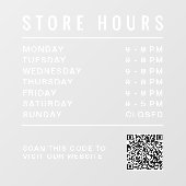 ストア営業時間QRコード ウィンドウサイン (シート)