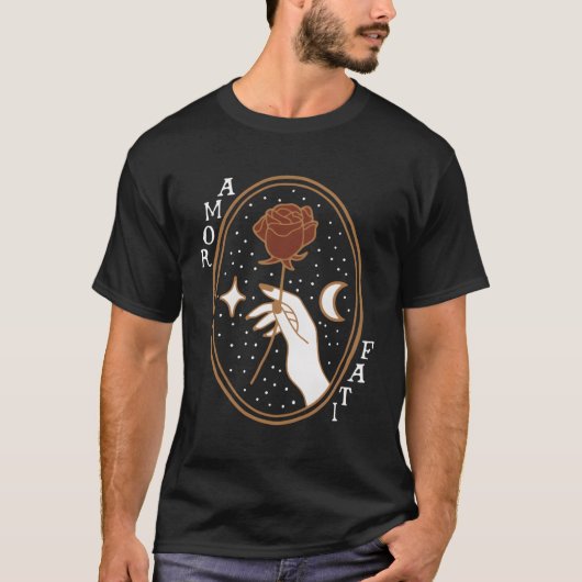 ストア引用文アモールファティ金ゴールド Tシャツ (正面)