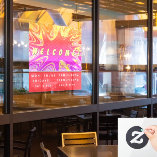 ストア時パーソナライズされた間ウェルカムウィンドウロック ウィンドウサイン (レストラン窓)