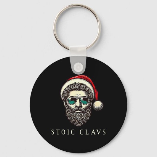 ストア派のサンタクロース ストア哲学 マルクス・アウレリウス おもしろ クリスマス C キーホルダー (正面)