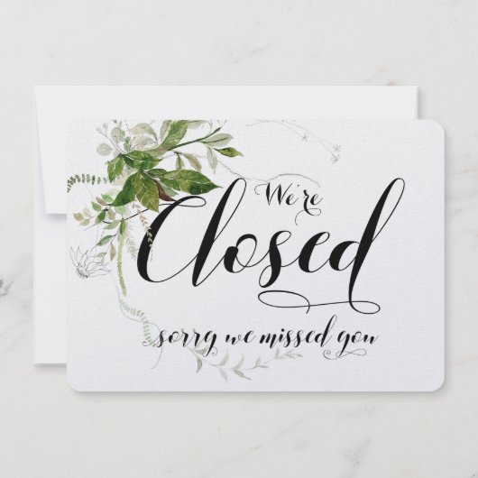 ストア窓ソフト緑オープン閉じた看板 (裏面)