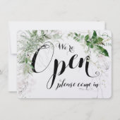 ストア窓ソフト緑オープン閉じた看板 (正面)