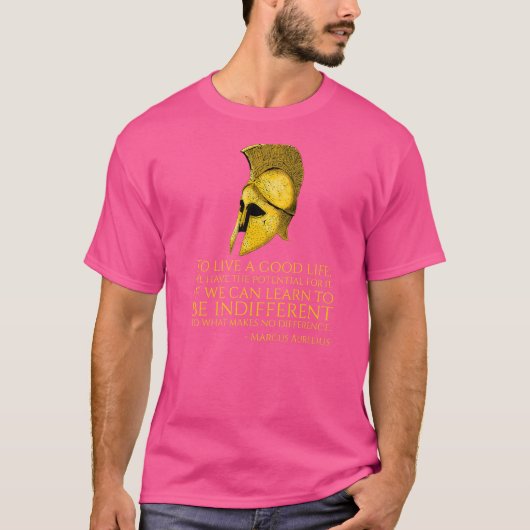 ストイシズムMarcus Aurelius引用文オンザグッドL Tシャツ (正面)