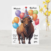 ストイックバイソン誕生日ウィズダム カード (黄色い花)