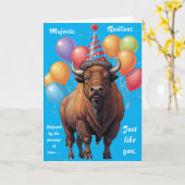 ストイックバイソン誕生日ウィズダム カード (黄色い花)