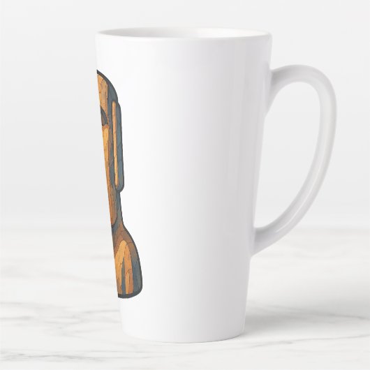 ストイックモアイ古代の態度 カフェラテマグ (右)