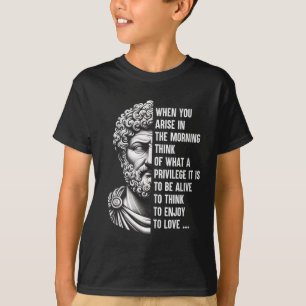 ストイック哲学者マーカス・アウレリウス・シャツのモチベーション Tシャツ