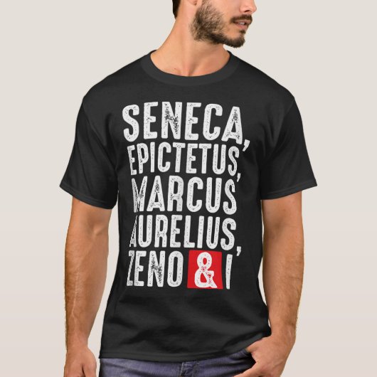 ストイック哲学者哲学Taのための知恵引用文 Tシャツ (正面)