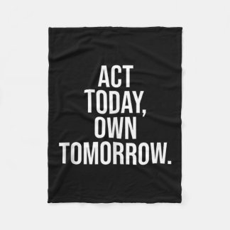 ストイック知恵と強さTanの動機引用文 フリースブランケット