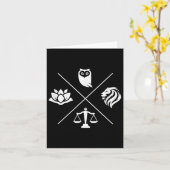 ストイック美徳ウィズダム節制ジャスティス勇気St カード (黄色い花)