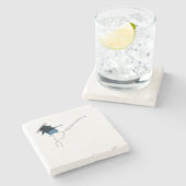 ストイック追悼悔やみや弔慰ギフト沿岸ブルーアイリス ストーンコースター (横)