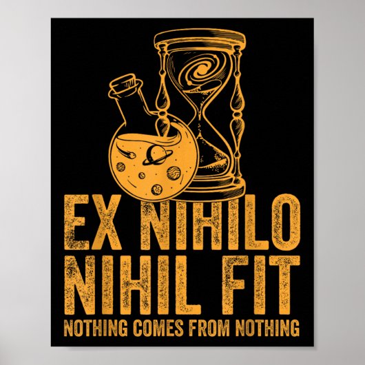 ストイック金ゴールドと翻訳Ex Nihilo Nihil Fit ポスター (正面)