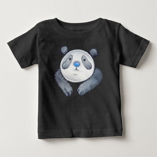 ストイック パンダ 熊 かわいい ベビーTシャツ (正面)