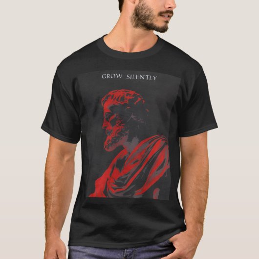 ストイックTシャツ - 黒/赤 Tシャツ (正面)
