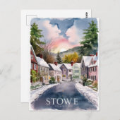 ストウェ絵を描バーモント水色 ポストカード (正面/裏面)