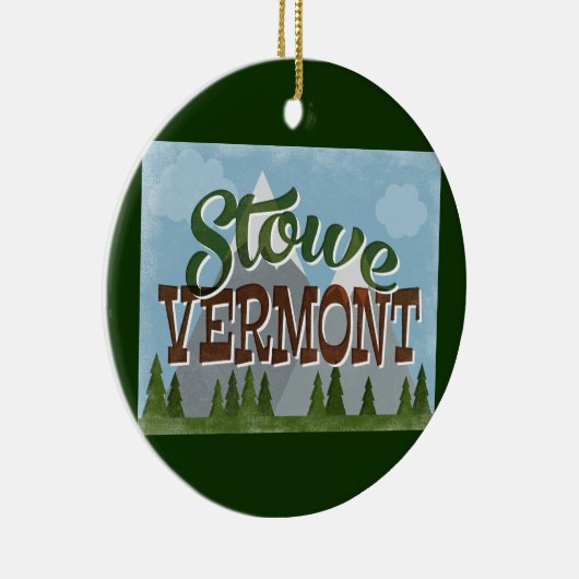 ストウエバーモントおもしろいレトロスノーウィーマウンテンズ セラミックオーナメント (右)