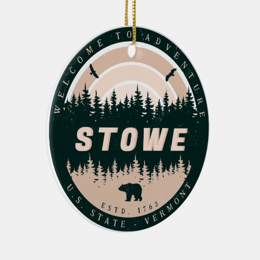 ストウエバーモントヴィンテージパインツリー自然 セラミックオーナメント (右)