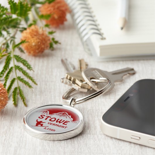 ストウエバーモント赤いグレーのスノーボードアートキーチェーン キーホルダー (側面)