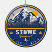 ストウマウンテンバーモントレトロサンセットスキーサミナリー セラミックオーナメント (裏面)