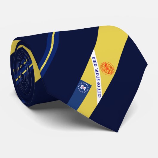 ストウ(オハイオ)市旗ネックタイ ネクタイ (ロール)