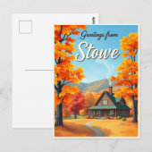 ストウ、バーモント州 - 秋の紅葉 ビンテージ ポストカード (正面/裏面)