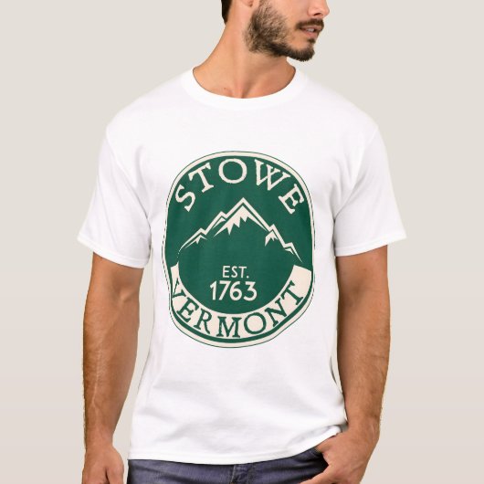 ストウ・バーモント・スキー・マウンテンズ スノーボード � スキー Tシャツ (正面)