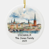 ストクパーソナライズされたルホルムオーナメント、スウェーデン セラミックオーナメント (正面)