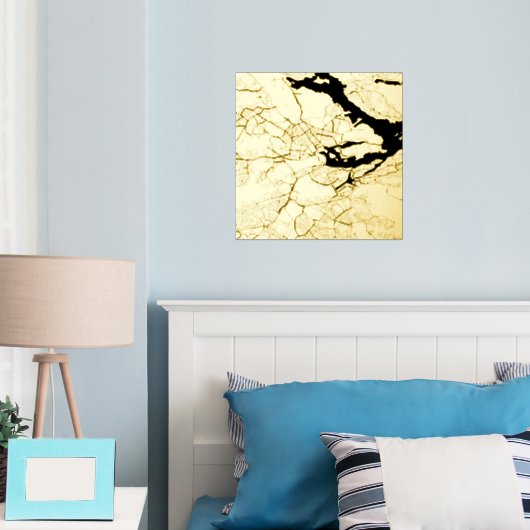 ストクモダンエレガントルホムスウェーデンの上品なギフトマップ 箔ポスター (インサイチュ (寝室))