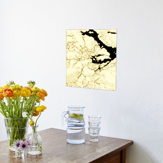 ストクモダンエレガントルホムスウェーデンの上品なギフトマップ 箔ポスター (レイダウン (キッチン))