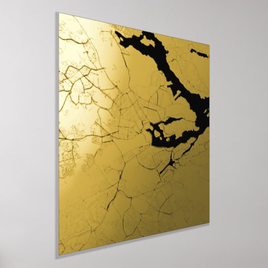 ストクモダンエレガントルホムスウェーデンの上品なギフトマップ 箔ポスター (レイダウン)