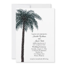 ストクラシックリングライトパームツリー結婚式招待状