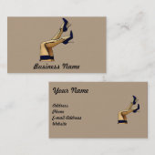 ストッキングおよび青いスチレットヒール 名刺 (正面/裏面)