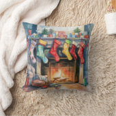 ストッキングつるが暖炉のギフト火災 クッション (ブランケット)