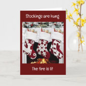 ストッキングつるは聖降誕祭祝だ カード (黄色い花)