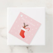 ストッキングで楽しいクリスマスのトナカイ フェイバータグ (インサイチュ)