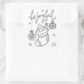 ストッキングで自分のクリスマスペンギンを着色 スクエアシール (バッグ)