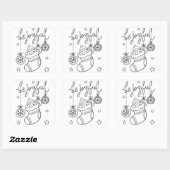 ストッキングで自分のクリスマスペンギンを着色 スクエアシール (シート)