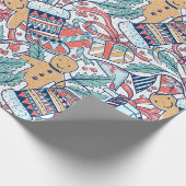 「ストッキングとジンジャーブレッドマン」 ラッピングペーパー (角)